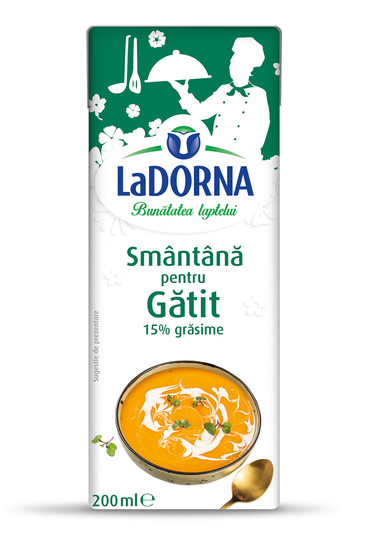 Smântână pentru gătit 15% grăsime 200 ml